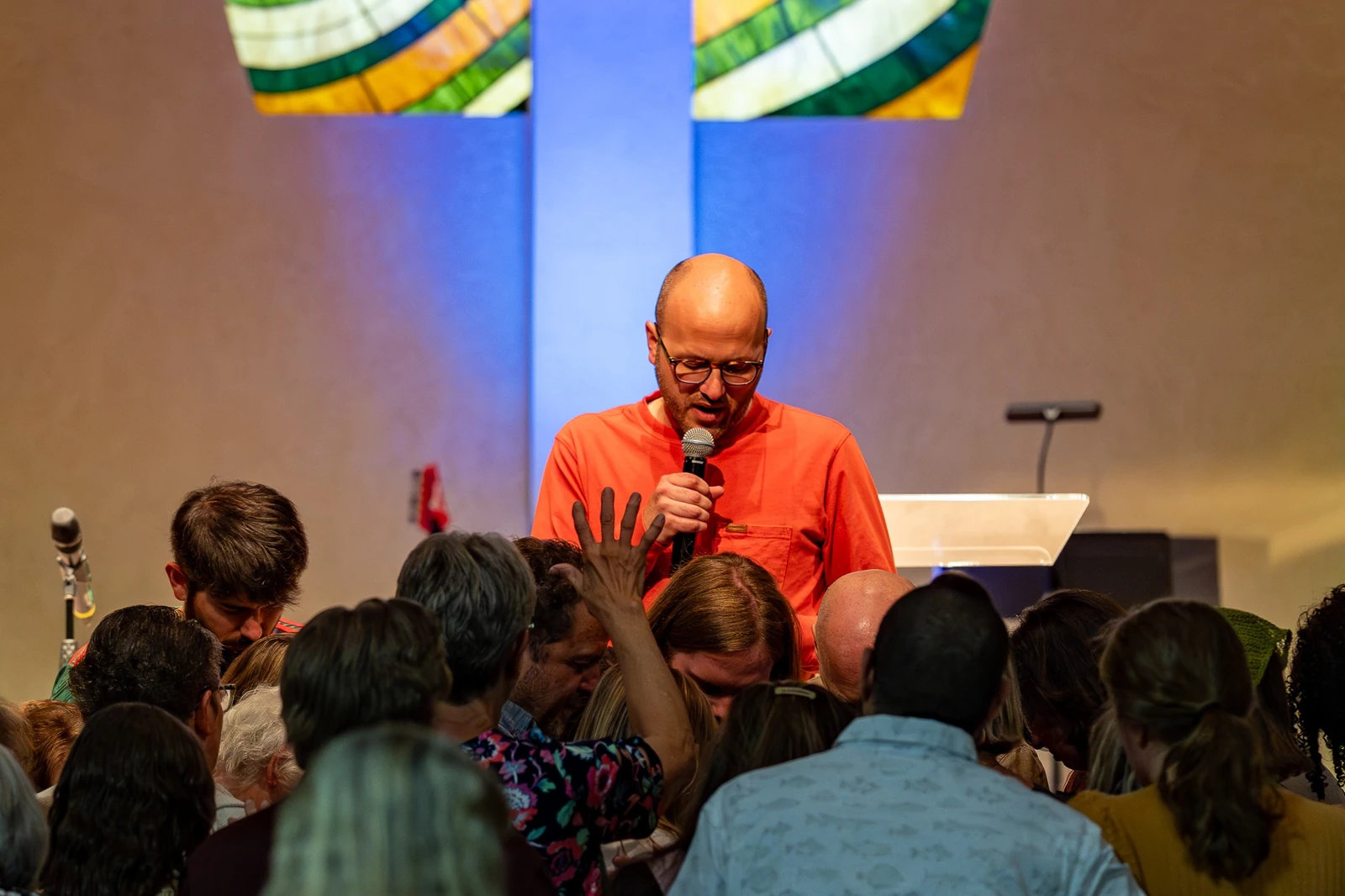 Pastor Praying Over One Life Church Of The Nazarene, Church In Springfield, MO